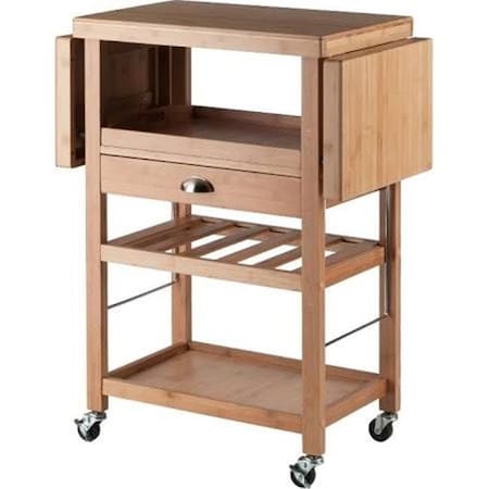 Winsome Trading Winsome Trading 80434 Barton Kitchen Cart; Bamboo 80434